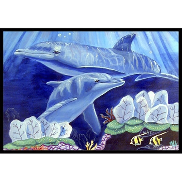 Beyondbasketball Dolphin under the sea Indoor Or Outdoor Mat - 18 x 27 in. BE2549331 - main